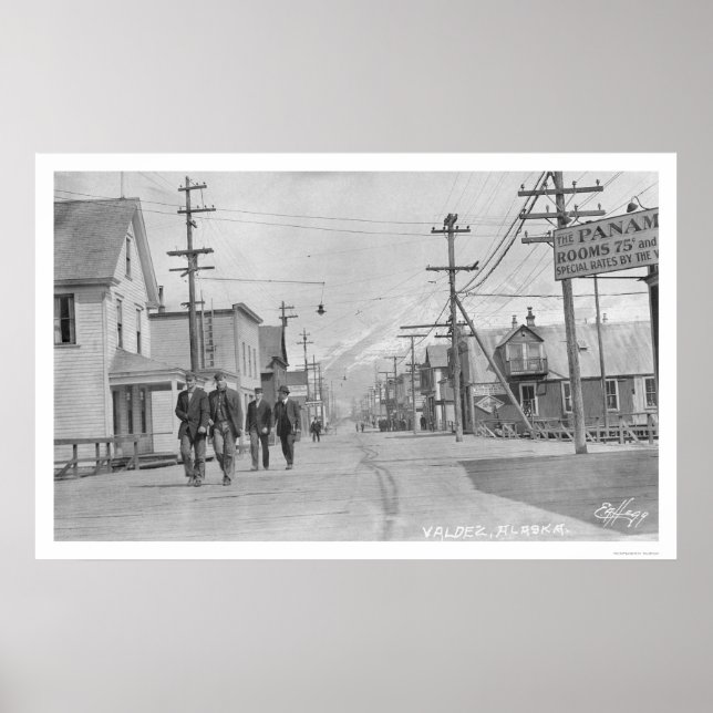Poster Valdez, Alaska Street 1912 (Frente)