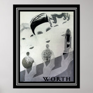 Pôster Vale 1930 Deco Parfum francês Ad 16 x 20
