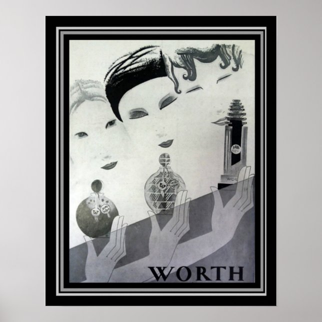 Pôster Vale 1930 Deco Parfum francês Ad 16 x 20 (Frente)