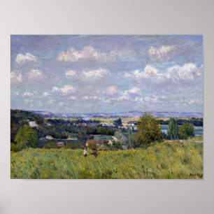 Pôster Vale de Alfred Sisley do Seine na Rua-Nuvem