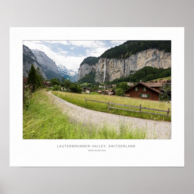 Pôster Vale de Lauterbrunnen, Suiça de Muro. (Frente)
