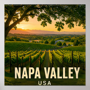 Poster Vale de Napa Califórnia Vinícola Viagem Lembrança