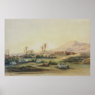 Poster Vale de Nile com ruínas do templo de