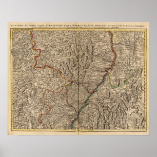 Pôster Vale de Rhine River em Alemanha e em France