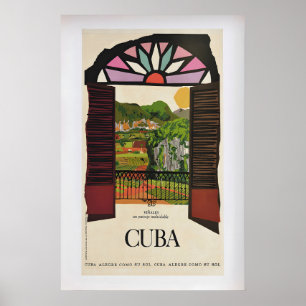 Poster Vale de Viñales, Cuba  Cartaz de Viagem Antigo 1