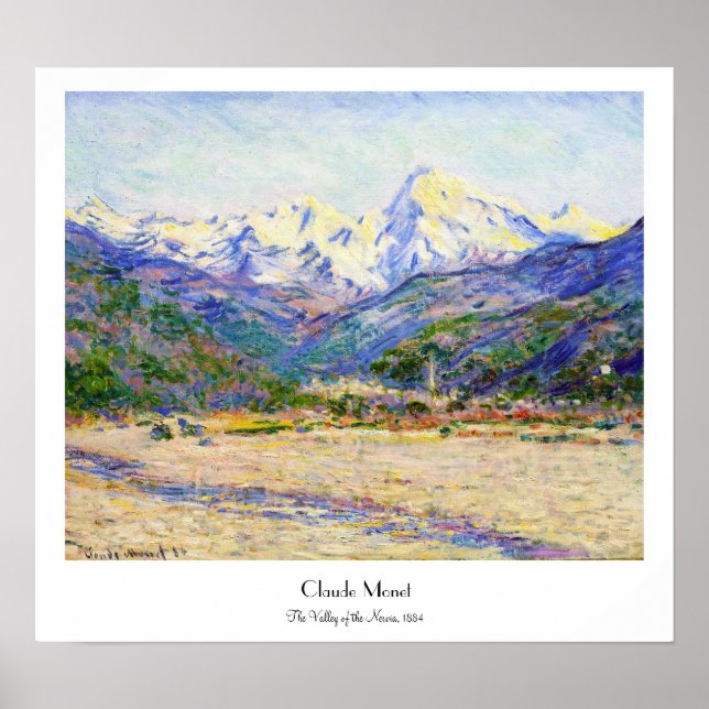 Pôster Vale do Nervia, 1884 Claude Monet (Frente)