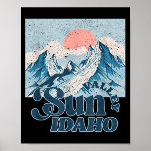 Poster Vale do sol Idaho vintage neve montanha esqui
