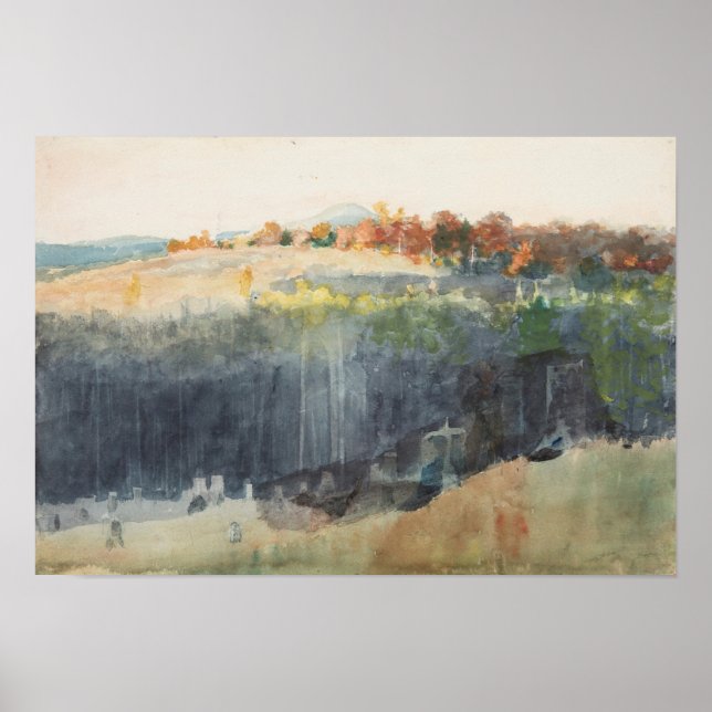 Poster Vale e Hillside Winslow Homer Watercolor Call (Frente)