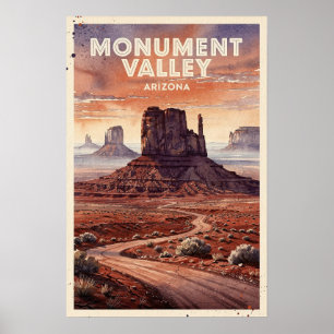 Poster Vale Monumental Arizona Viagem Vintage