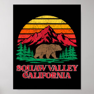 Poster vale olímpico urso pardo vintage califórnia