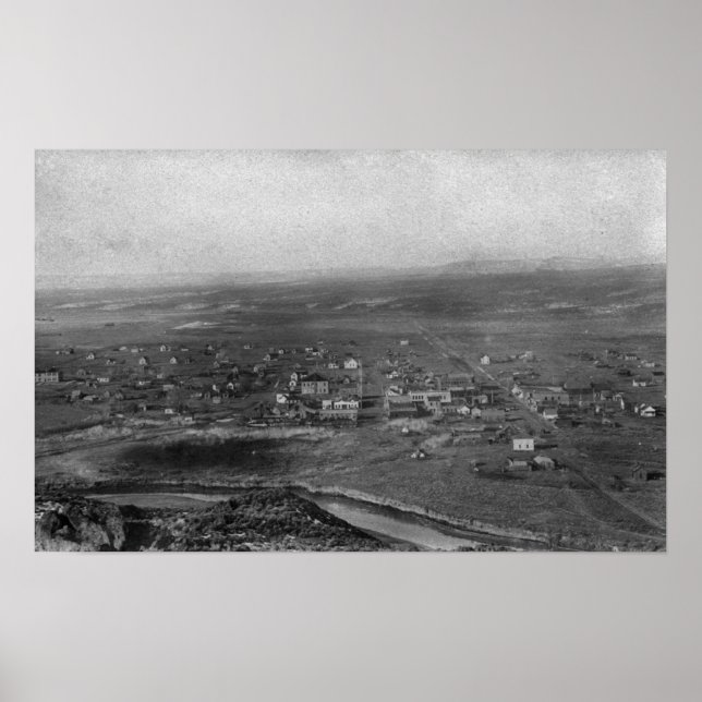 Pôster Vale, Oregon Birds Visão Geral da Foto da Cidade (Frente)