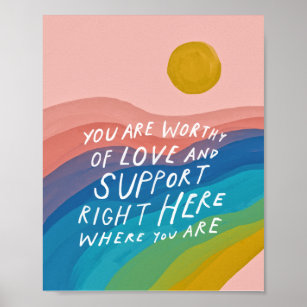 Poster Valência do amor e apoio - postagem do escritório 