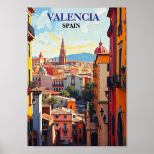 Poster Valencia Espanha Viagem Art Vintage