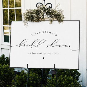 Poster VALENTINA Moderno Script Elegante Chá de Noiva