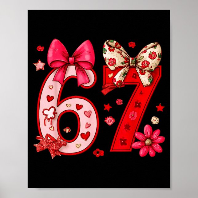 Poster Valentine 67 Funny Six Seven Meme Coquette Bow Wom (Frente)