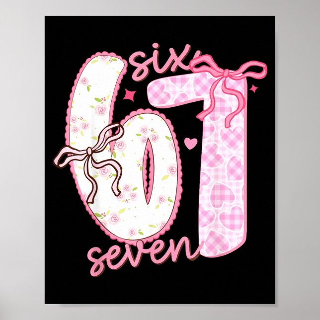 Poster Valentine 6 7 Funny Six Seven 67 Happy Valentines  (Frente)