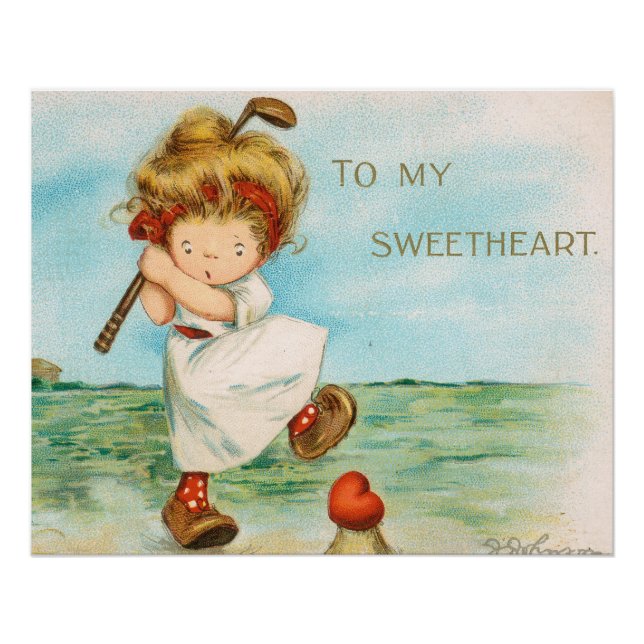 Pôster Valentine Excêntrico e Kitsch Temático de Golfe, c (Frente)