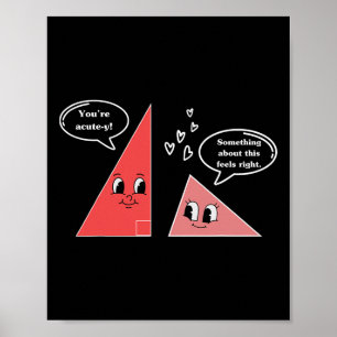 Poster Valentine Fofo Triângulo Piada de Matemática Matem