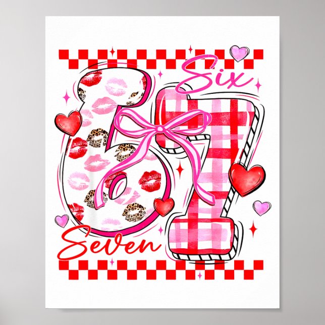 Poster Valentine Funny Six Seven 6 7 Meme Slang Men Women (Frente)