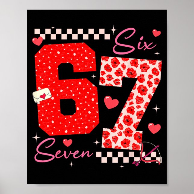Poster Valentine Funny Six Seven 6 7 Meme Slang Men Women (Frente)