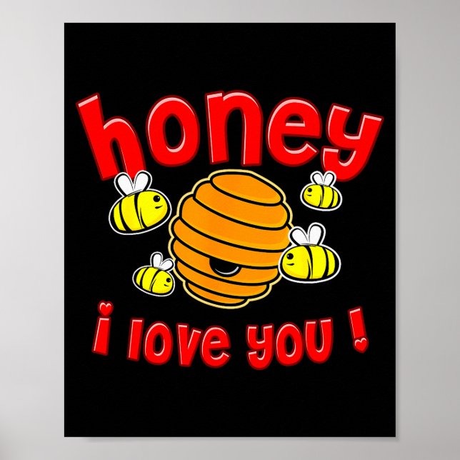 Poster Valentine Honey eu amo você  (Frente)