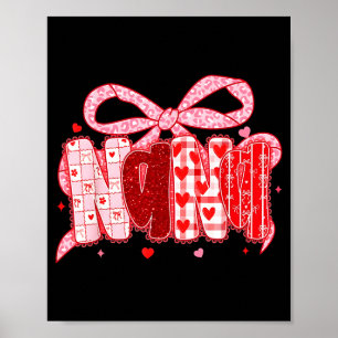 Poster Valentine Nana Coquette Rosa Laço Floral Mãe Mulhe