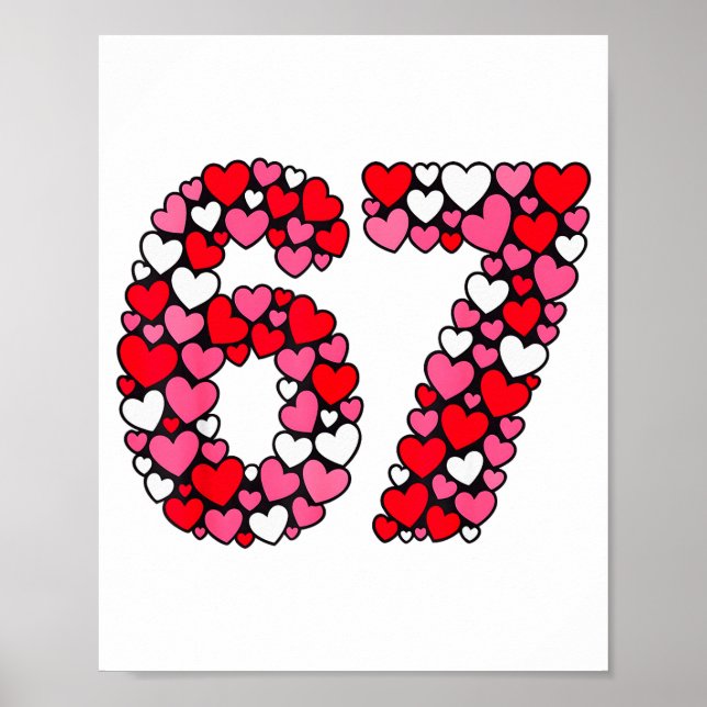 Poster Valentine’s Day 67 Meme Filled With Hearts Funny S (Frente)