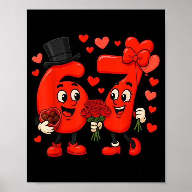 Poster Valentine’s Day 67 Meme Filled With Hearts Funny S (Frente)