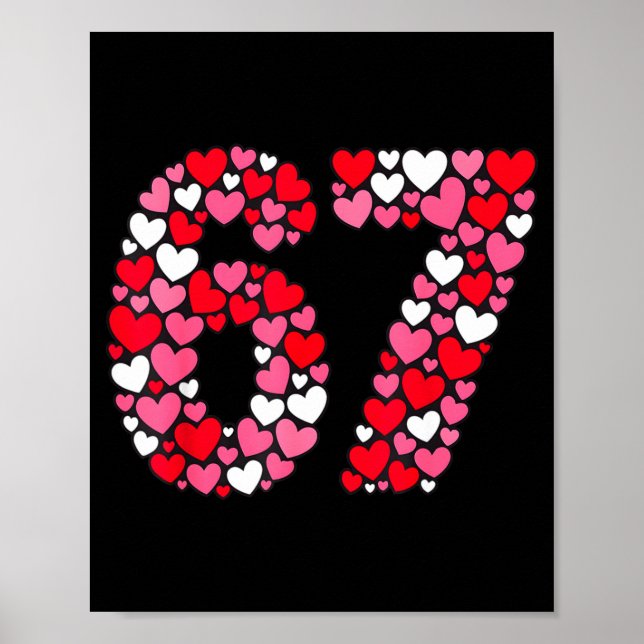 Poster Valentine’s Day 67 Meme Filled With Hearts Funny S (Frente)