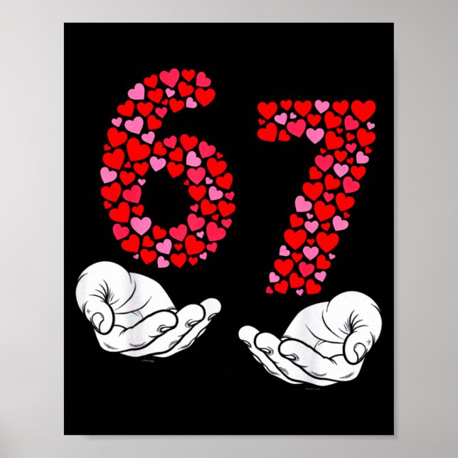 Poster Valentine’s Day 6-7 Meme Six Seven 6 7 Valentine H (Frente)