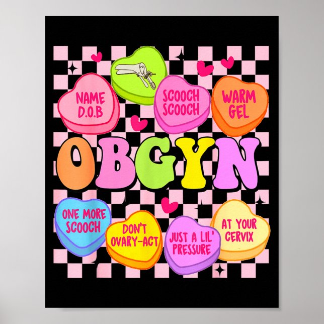 Poster Valentine’s Day Obgyn Nurse Gynaecology Gynaecolog (Frente)