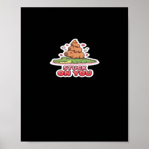 Poster Valentine Stuck On You Cute Animal Love Brincalhão