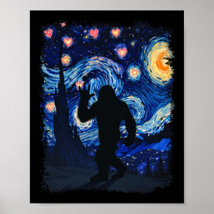 Poster Valentine Van Gogh Noite Estrelada Pé Grande Sasqu
