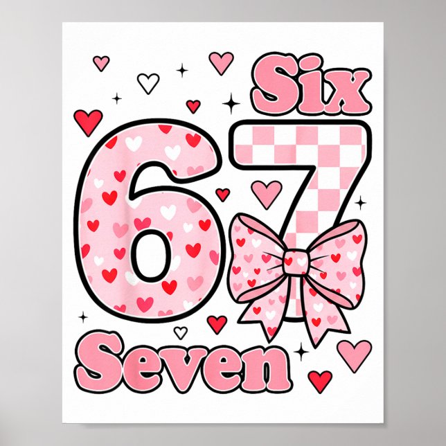Poster Valentine Xadrez Fofo Seis Sete 6 7 Meme Adolescen (Frente)