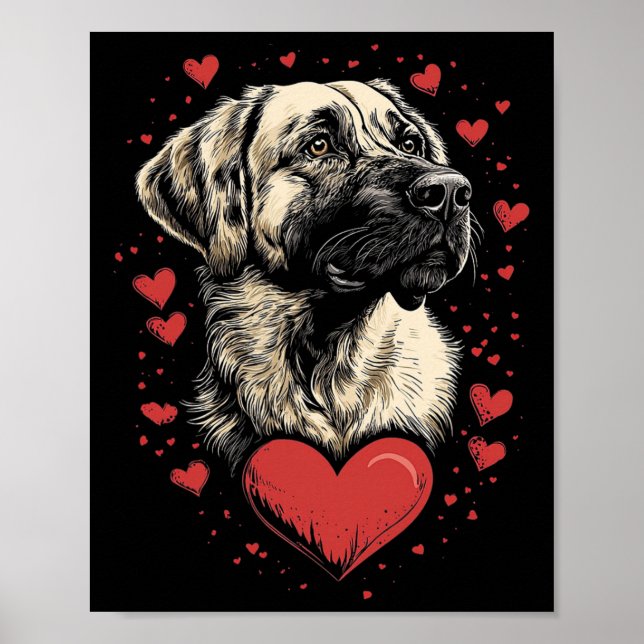 Poster Valentine's Day Anatolian Shepherd Dog  (Frente)