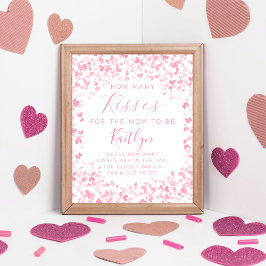 Poster Valentine's Day Baby Shower How Many Kisses Game