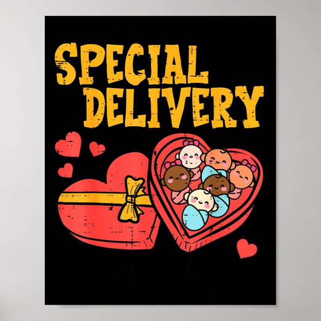 Poster Valentines Day Baby Special Labor Delivery Nurse W (Frente)