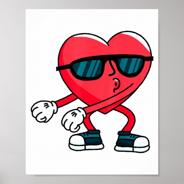 Poster Valentines Day Dancing Heart  (Frente)
