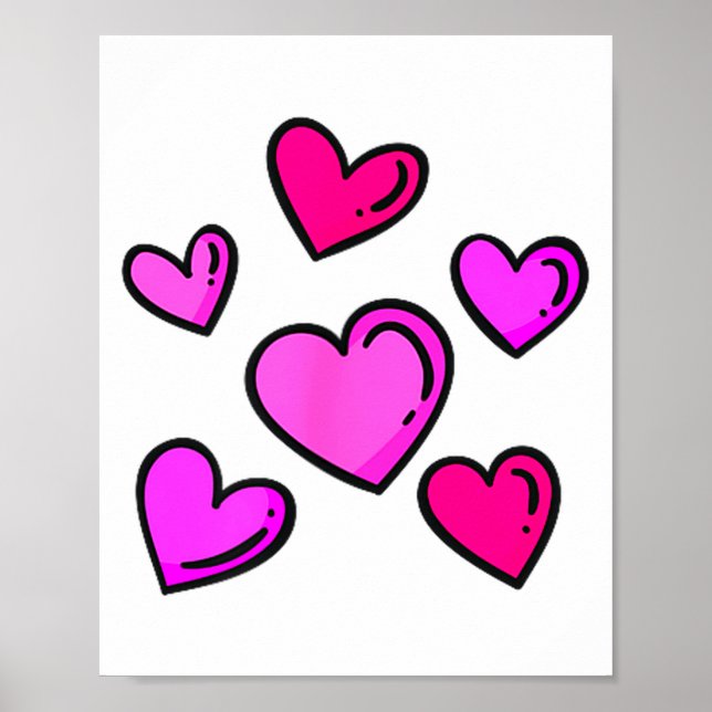 Poster Valentines Day Hearts Love Graphic  (Frente)