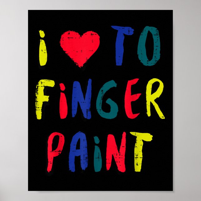 Poster Valentines Day I Love To Finger Paint Matching Cou (Frente)