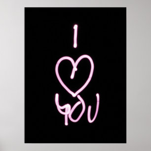 Poster Valentines Day Love U Typographic Image Quote Art 