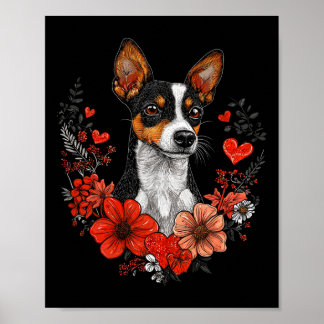 Poster Valentine's Day Rat Terrier Dog 