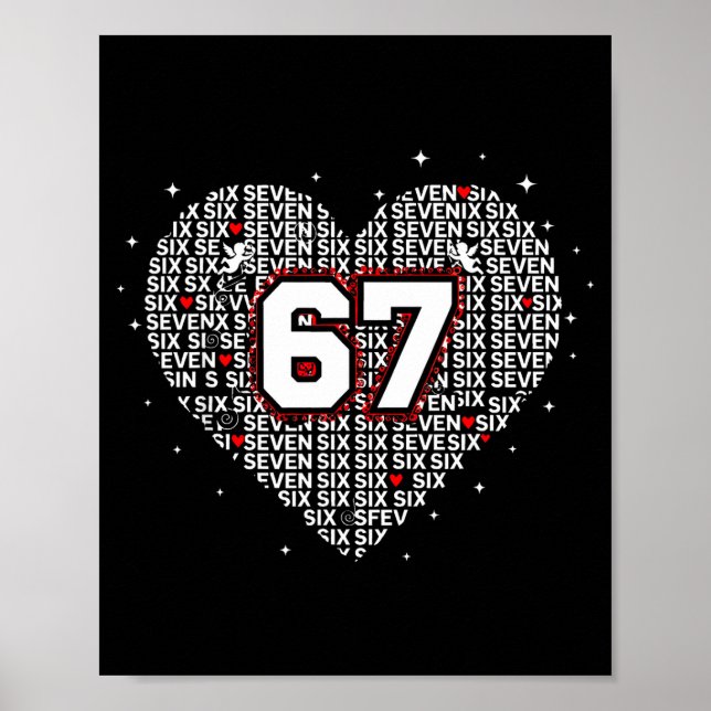 Poster Valentines Day Six Seven 67 Meme 6 7 Heart Boys Gi (Frente)