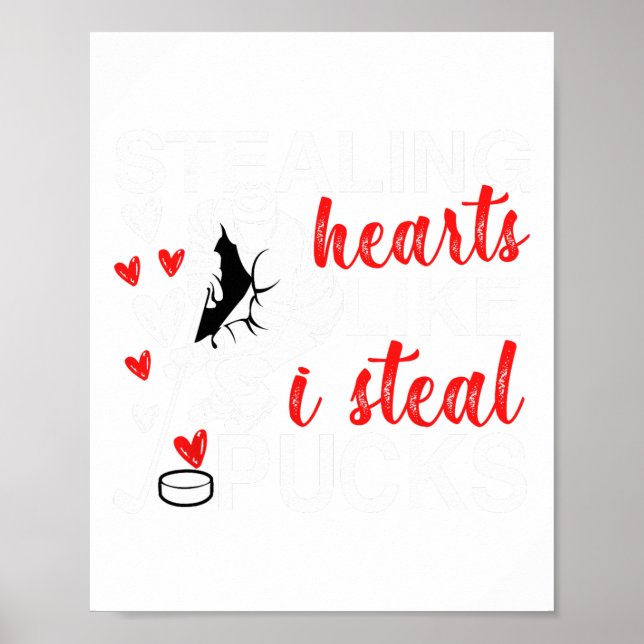 Poster Valentines de Hóquei Roubando Corações Como Eu Rou (Frente)