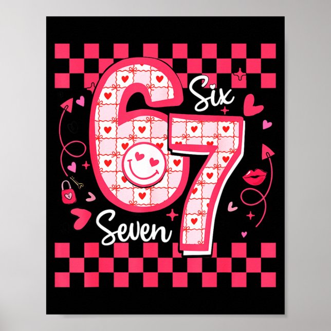 Poster Valentines Funny 67 Six Seven Meme 6 7 Women Girls (Frente)