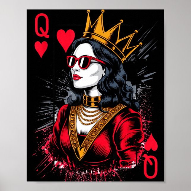 Poster Valentines Hearts Card Queen Trendy (Frente)