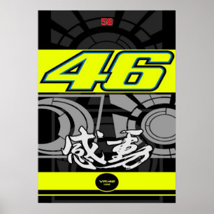Poster valentino rossi, lenda do moto gp, o doutor 46,