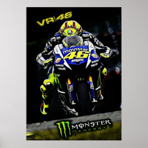 Poster valentino rossi, lenda do moto gp, o doutor 46,