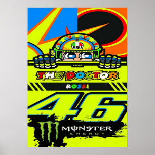 Poster valentino rossi, lenda do moto gp, o doutor 46,