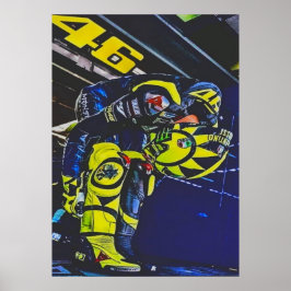 Poster valentino rossi, lenda do moto gp, o doutor 46,
